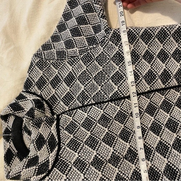 Cocogiò size Large Wool Blend Checker Knit Mock Neck Cardigan made in Italy - Picture 9 of 10